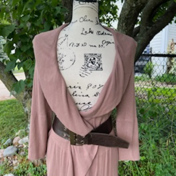 KENAR BOHO COASTAL GRANNY RUFFLED SWEATER WRAP MEDIUM MOCHA - Picture 17 of 17